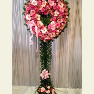 H0800: Open Mixed Pink Heart with Lemon Leaf