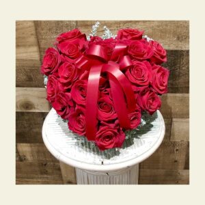 P0050: Red Rose Heart Pillow