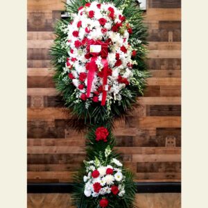 S0750: White and red assorted spray