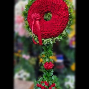 W0300: All red rose wreath