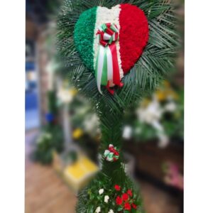 H1600: Italian Carnation Heart with Palm Leaf