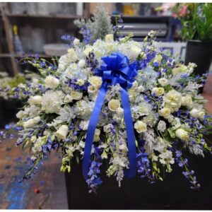 CS1600: Blue and White Casket Spray