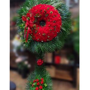 W0750: All Red Carnation Wreath